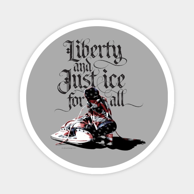 Just Ice For All - USA patriotic hockey Magnet by eBrushDesign